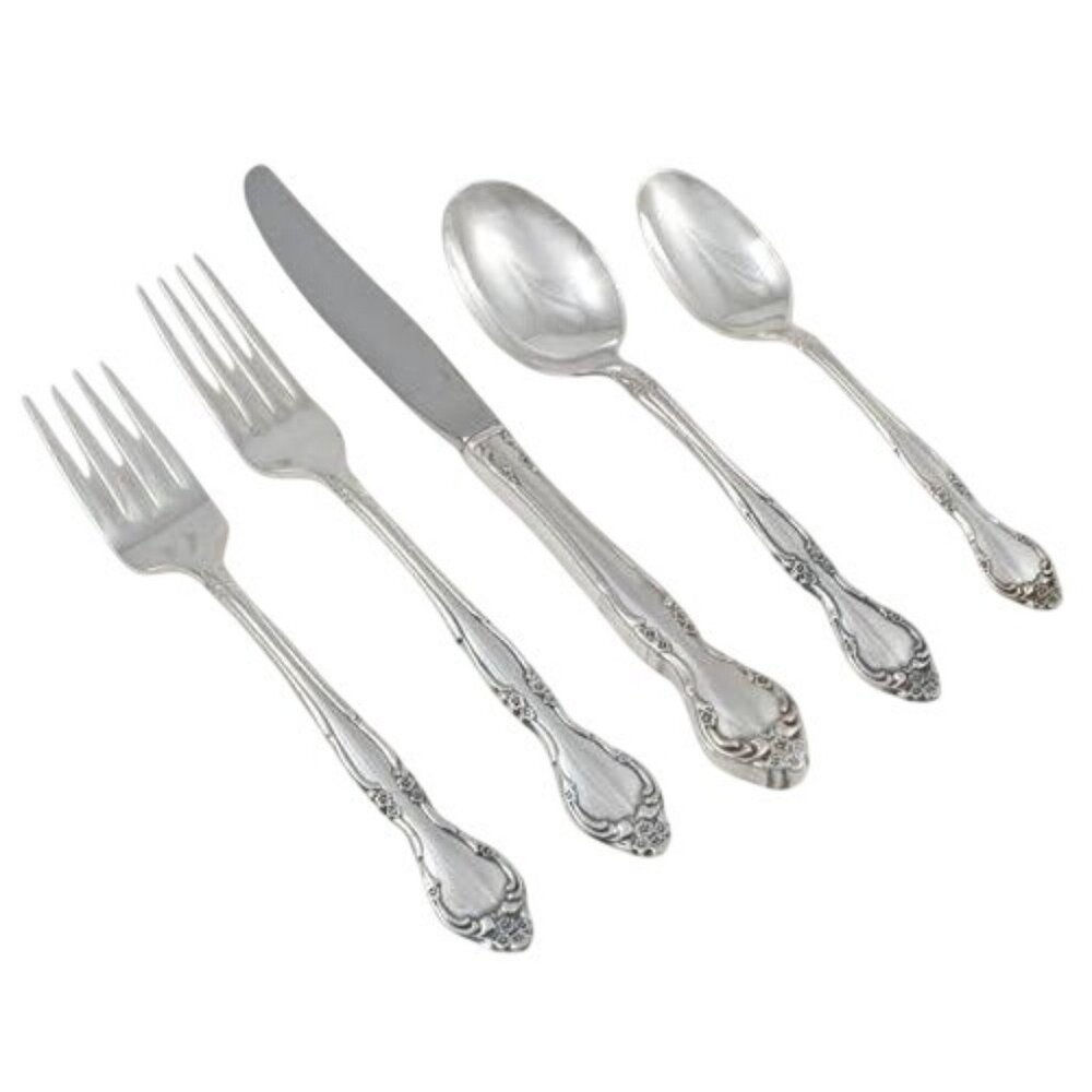Vintage Oneida Affection Silverplate Flatware Set 1960 NOS 5 Piece Place Setting